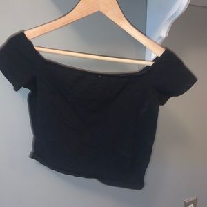 Off the shoulder black crop top